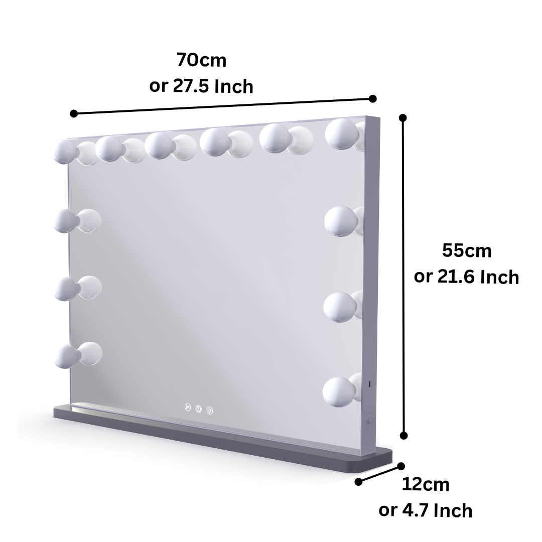 (Set) Hollywood mirror, Table & 2x drawer set "Snow”