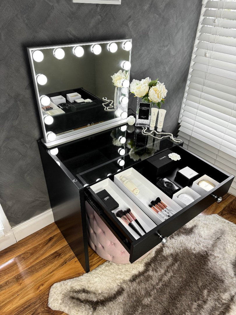 (Set) Hollywood Mirror & Table "Luxe"