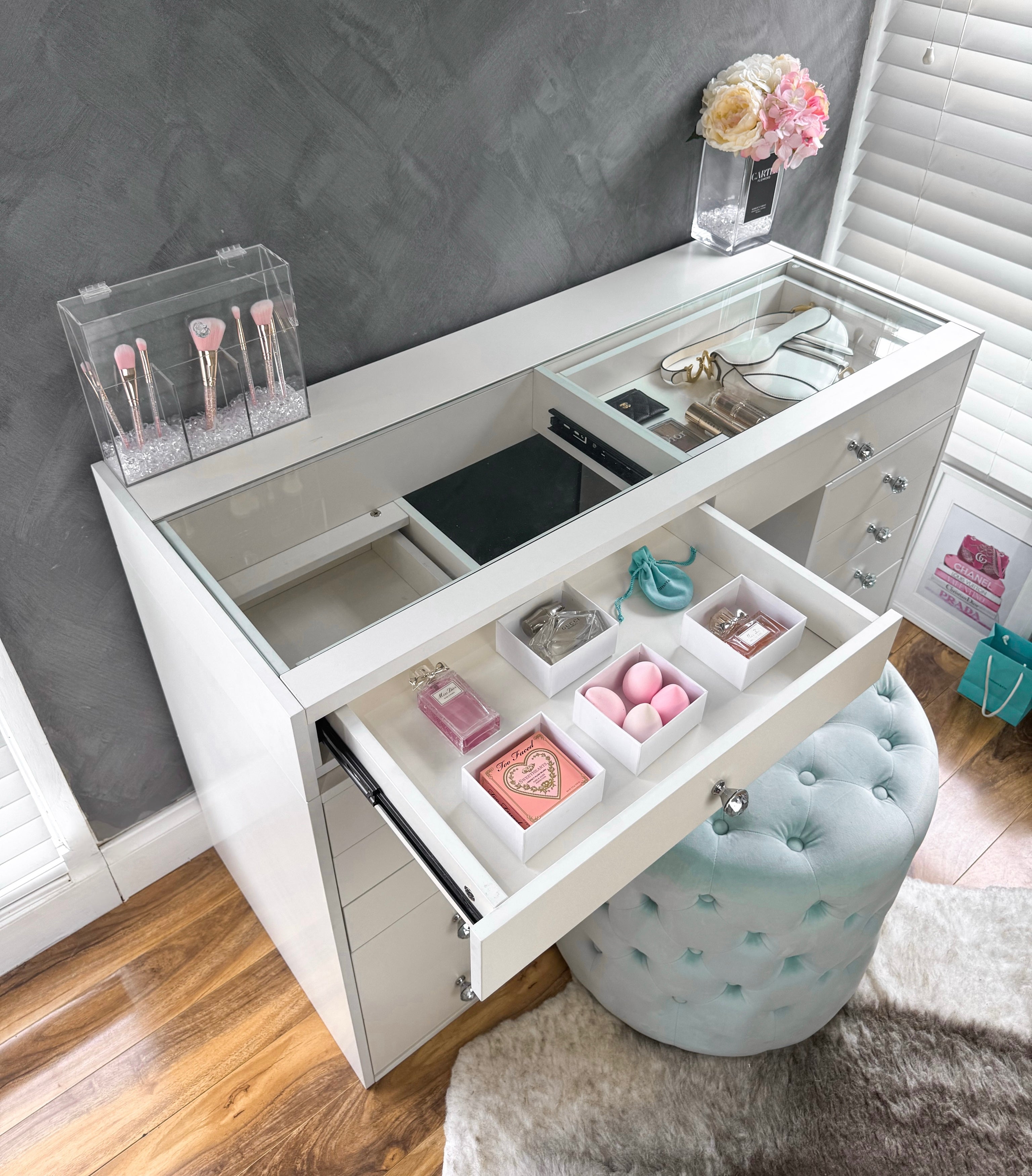 Double Drawer Vanity Table "Pearl"