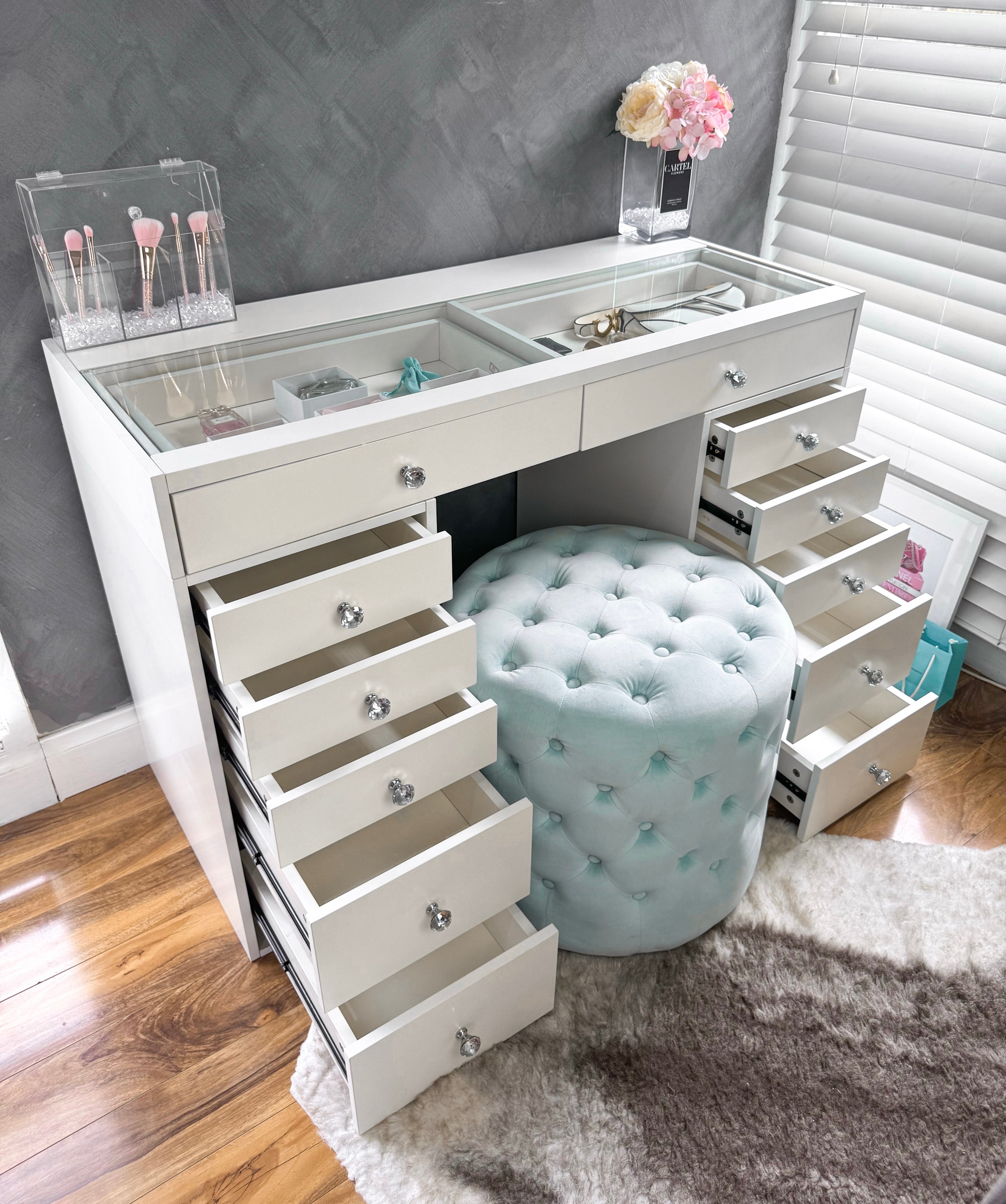 Double Drawer Vanity Table "Pearl"