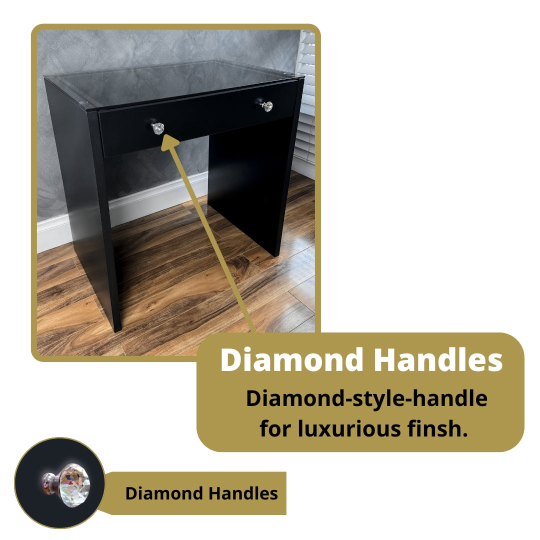 Electra Vanity Table “Diamond” Black