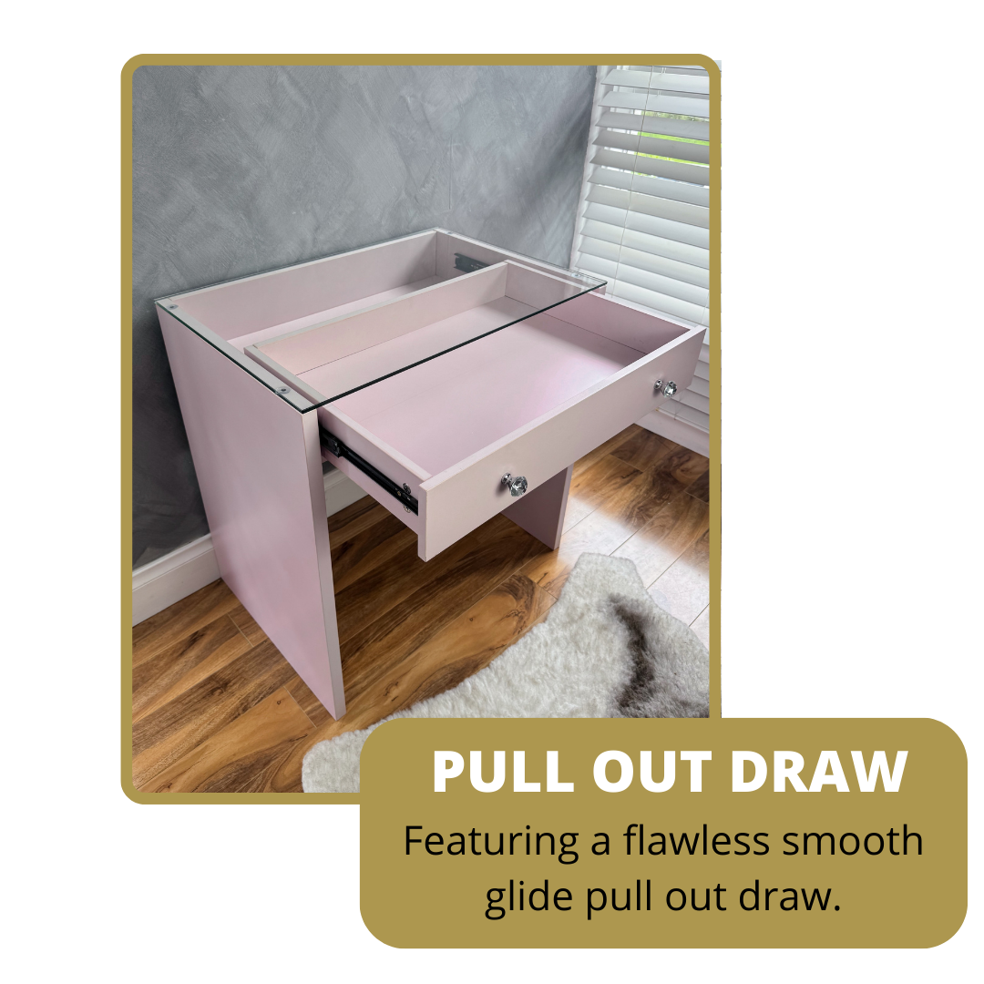 Electra Vanity Table “Diamond” Pink