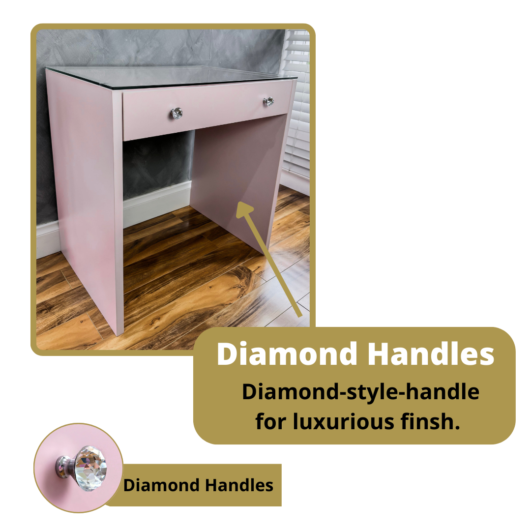 Electra Vanity Table “Diamond” Pink