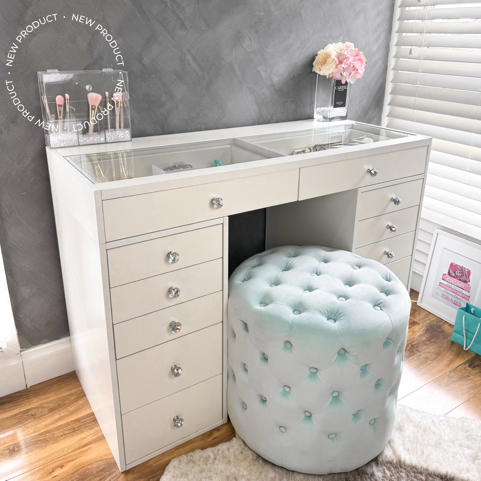 Double Drawer Vanity Table "Pearl"