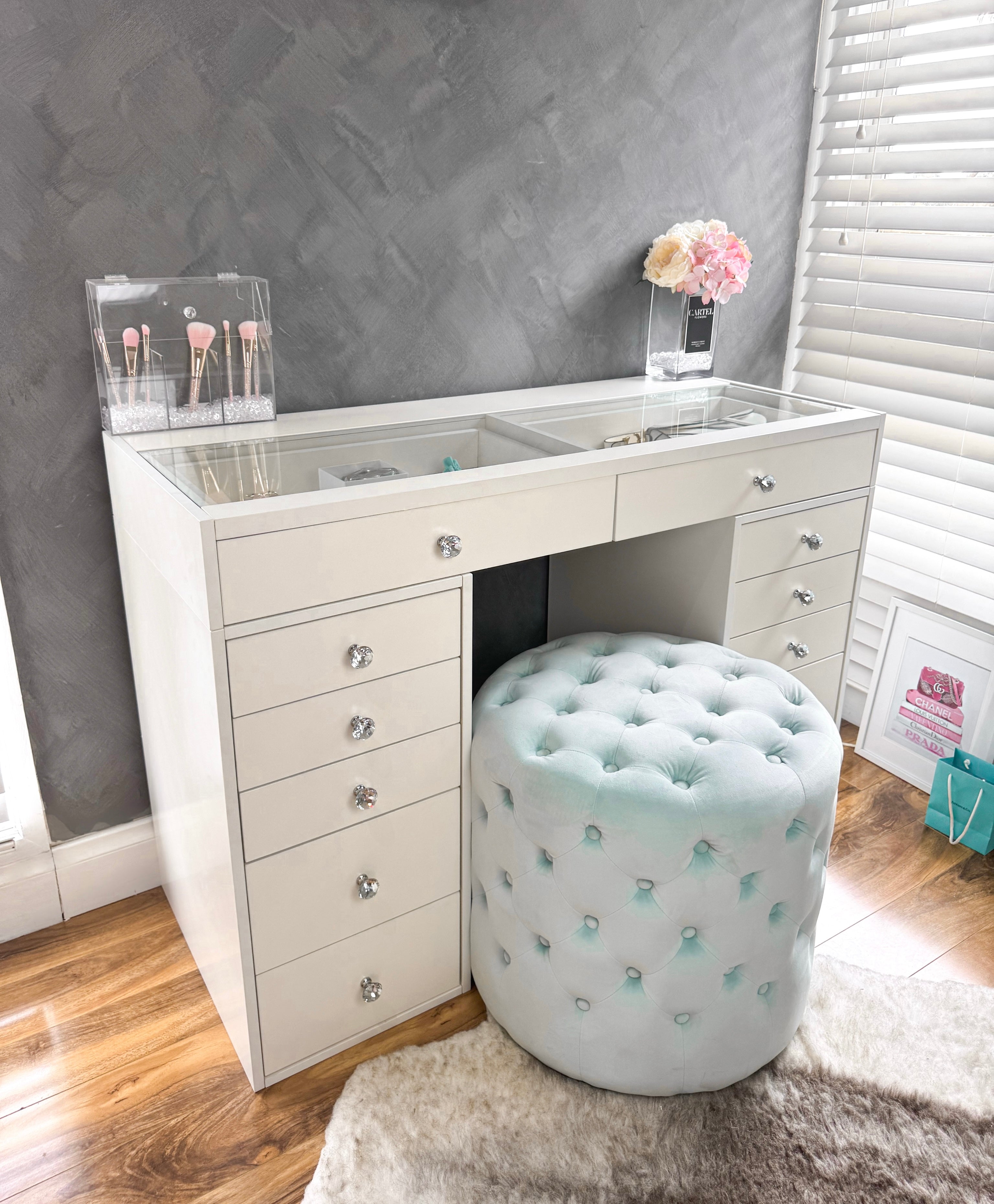 Double Drawer Vanity Table "Pearl"