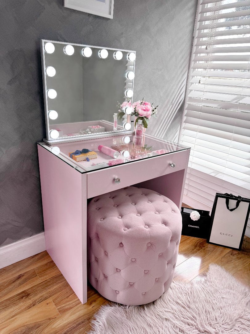 (Set) Hollywood Mirror & Table Pink "Luxe"