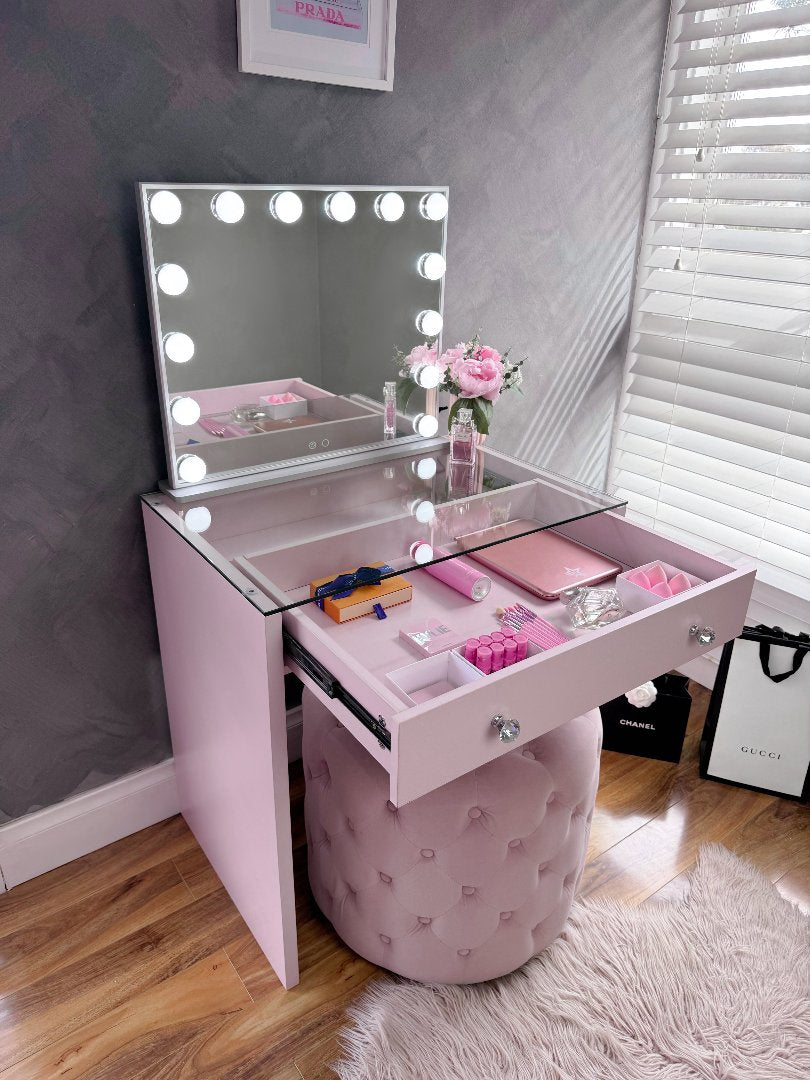 (Set) Hollywood Mirror & Table Pink "Luxe"