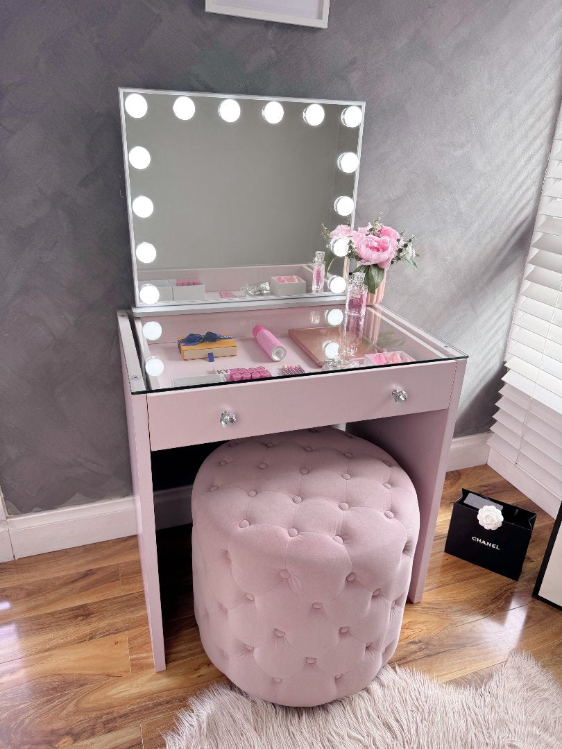 (Set) Hollywood Mirror & Table "Luxe"