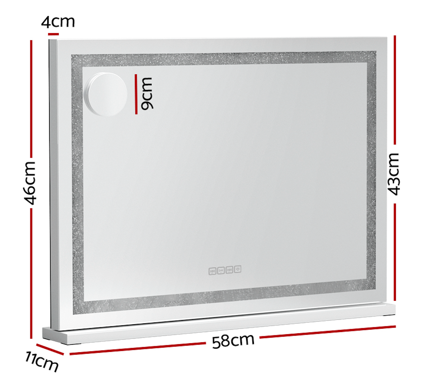 (Set) Hollywood mirror, Table & 2x drawer set "Rosé"