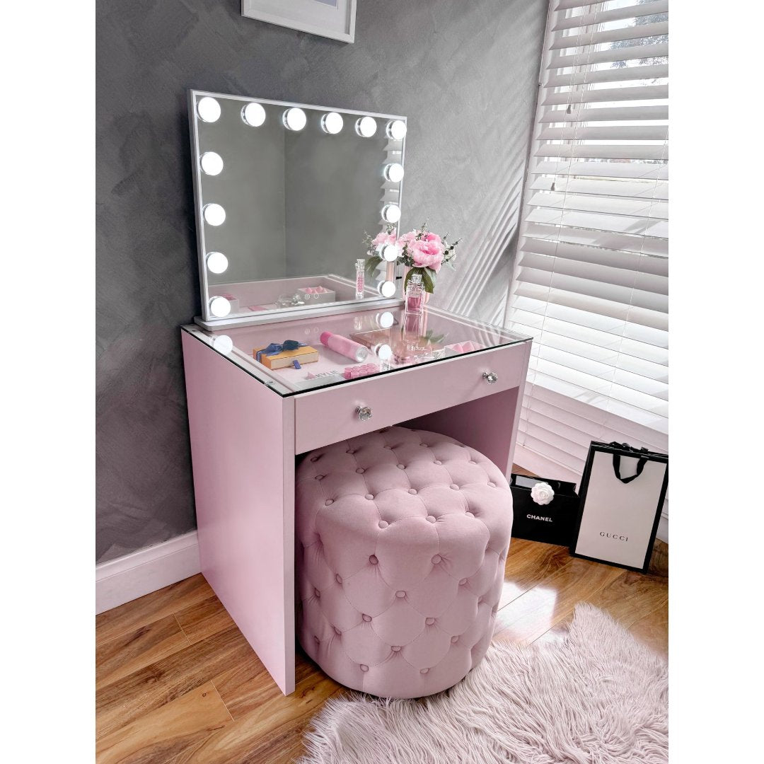 (Set) Hollywood Mirror & Table Pink "Luxe"