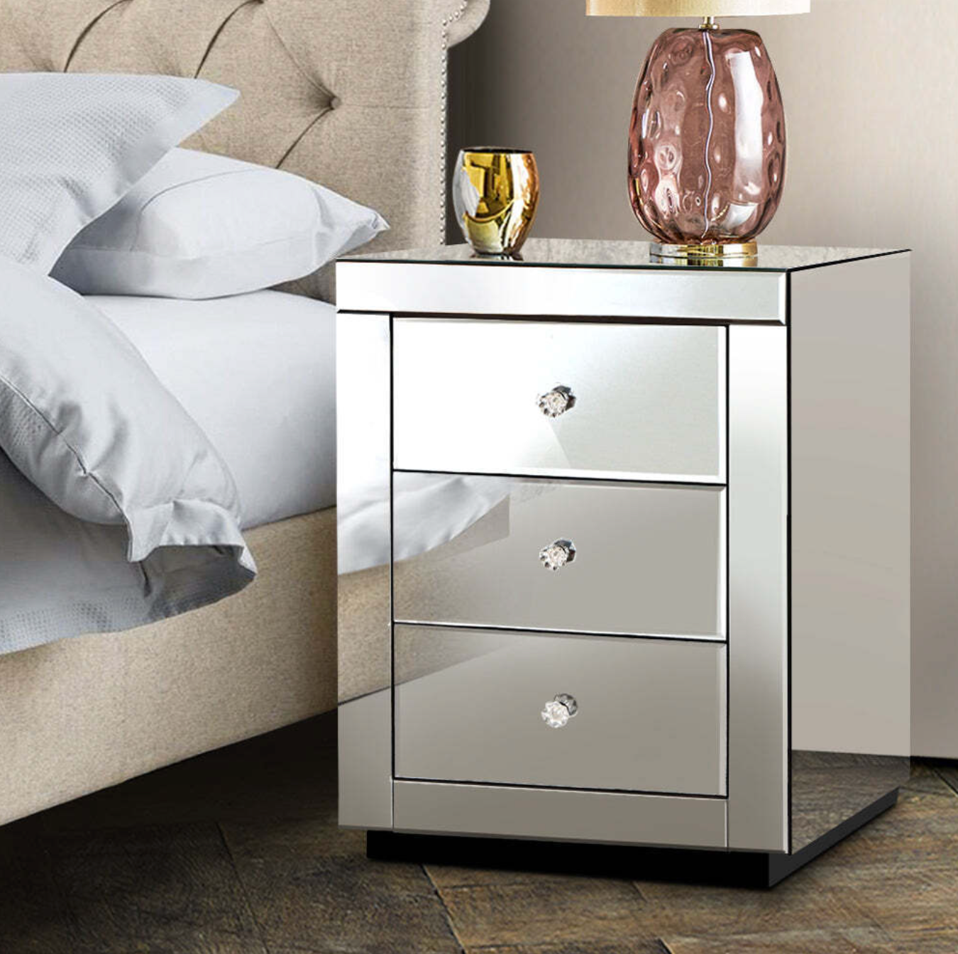 Bed Side Table 2 Drawer  “reflection”